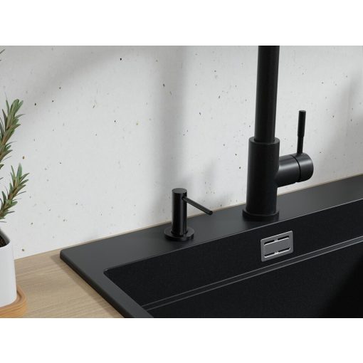 HD mosogatószer adagoló, matt fekete, 300 ml