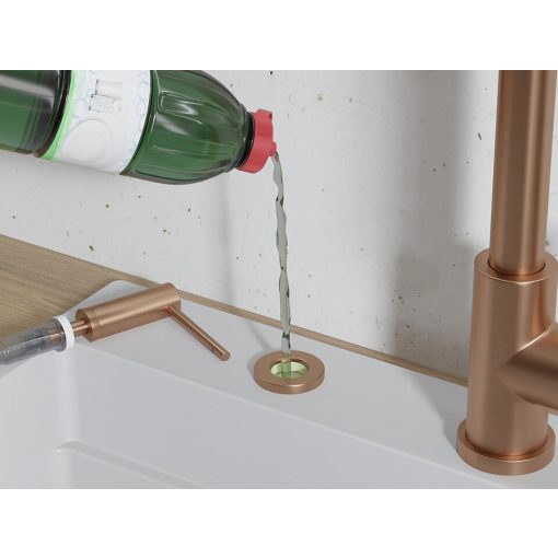 HD mosogatószer adagoló, szálcsiszolt réz színben, 300 ml