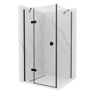 HD Nexon "S" Black 100x100 szögletes nyílóajtós zuhanykabin 6 mm vastag vízlepergető biztonsági üveggel, fekete színű elemekkel, 195 cm magas