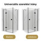 HD Nexon "S" Black 100x100 szögletes nyílóajtós zuhanykabin 6 mm vastag vízlepergető biztonsági üveggel, fekete színű elemekkel, 195 cm magas
