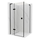 HD Nexon "L" Black 100x70 aszimmetrikus szögletes nyílóajtós zuhanykabin 6 mm vastag vízlepergető biztonsági üveggel, fekete színű elemekkel, 195 cm magas
