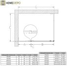 HD Nexon "L" Black 100x70 aszimmetrikus szögletes nyílóajtós zuhanykabin 6 mm vastag vízlepergető biztonsági üveggel, fekete színű elemekkel, 195 cm magas