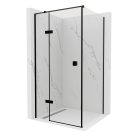 HD Nexon "T" Black 100x70 aszimmetrikus szögletes nyílóajtós zuhanykabin 6 mm vastag vízlepergető biztonsági üveggel, fekete színű elemekkel, 195 cm magas