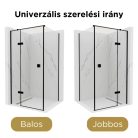 HD Nexon "T" Black 100x70 aszimmetrikus szögletes nyílóajtós zuhanykabin 6 mm vastag vízlepergető biztonsági üveggel, fekete színű elemekkel, 195 cm magas