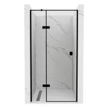 HD Nexon "T" Black 80/90/100/110/120 cm széles fix+nyíló zuhanyajtó 6 mm vastag vízlepergető biztonsági üveggel, fekete elemekkel, 195 cm magas