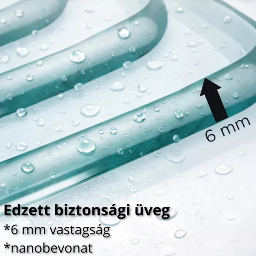 HD Nexon "T" Black 80/90/100/110/120 cm széles fix+nyíló zuhanyajtó 6 mm vastag vízlepergető biztonsági üveggel, fekete elemekkel, 195 cm magas