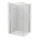 HD Nexon "S" 100x120 aszimmetrikus szögletes nyílóajtós zuhanykabin 6 mm vastag vízlepergető biztonsági üveggel, krómozott elemekkel, 195 cm magas