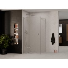 HD Nexon "S" aszimmetrikus szögletes nyílóajtós zuhanykabin 6 mm vastag vízlepergető biztonsági üveggel, krómozott elemekkel, 195 cm magas