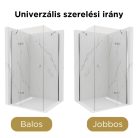 HD Nexon "S" 100x120 aszimmetrikus szögletes nyílóajtós zuhanykabin 6 mm vastag vízlepergető biztonsági üveggel, krómozott elemekkel, 195 cm magas