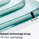 HD Nexon "S" 100x120 aszimmetrikus szögletes nyílóajtós zuhanykabin 6 mm vastag vízlepergető biztonsági üveggel, krómozott elemekkel, 195 cm magas