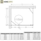 HD Nexon "S" 100x120 aszimmetrikus szögletes nyílóajtós zuhanykabin 6 mm vastag vízlepergető biztonsági üveggel, krómozott elemekkel, 195 cm magas