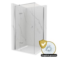   HD Nexon "T" aszimmetrikus szögletes nyílóajtós zuhanykabin 6 mm vastag vízlepergető biztonsági üveggel, krómozott elemekkel, 195 cm magas