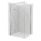 HD Nexon "T" 100x120 aszimmetrikus szögletes nyílóajtós zuhanykabin 6 mm vastag vízlepergető biztonsági üveggel, krómozott elemekkel, 195 cm magas