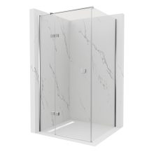 HD Nexon "T" 110x100 aszimmetrikus szögletes nyílóajtós zuhanykabin 6 mm vastag vízlepergető biztonsági üveggel, krómozott elemekkel, 195 cm magas