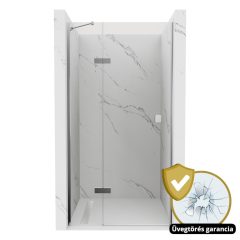   HD Nexon "S" 80/90/100/110/120 cm széles fix+nyíló zuhanyajtó 6 mm vastag vízlepergető biztonsági üveggel, krómozott elemekkel, 195 cm magas