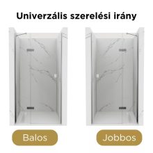 HD Nexon "S" 80/90/100/110/120 cm széles fix+nyíló zuhanyajtó 6 mm vastag vízlepergető biztonsági üveggel, krómozott elemekkel, 195 cm magas