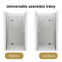 HD Nexon "L" 80/90/100/110/120 cm széles fix+nyíló zuhanyajtó 6 mm vastag vízlepergető biztonsági üveggel, krómozott elemekkel, 195 cm magas