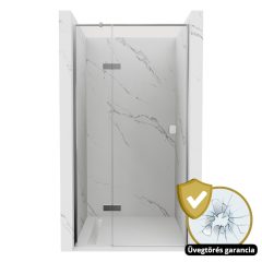   HD Nexon "T" 80/90/100/110/120 cm széles fix+nyíló zuhanyajtó 6 mm vastag vízlepergető biztonsági üveggel, krómozott elemekkel, 195 cm magas
