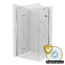 HD Nexon Duo "S" 100x80 aszimmetrikus szögletes nyílóajtós zuhanykabin 6 mm vastag vízlepergető biztonsági üveggel, krómozott elemekkel, 195 cm magas
