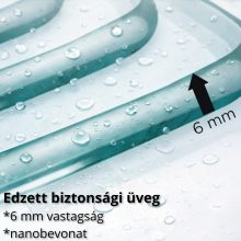 HD Nero "F" Black aszimmetrikus szögletes nyílóajtós zuhanykabin 6 mm vastag vízlepergető biztonsági üveggel, fekete elemekkel, 195 cm magas