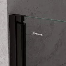 HD Nero "F" Black szögletes nyílóajtós zuhanykabin 6 mm vastag vízlepergető biztonsági üveggel, fekete elemekkel, 195 cm magas