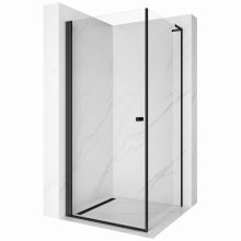 HD Nero "L" Black szögletes nyílóajtós zuhanykabin 6 mm vastag vízlepergető biztonsági üveggel, fekete elemekkel, 195 cm magas