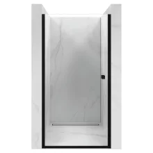 HD Nero Black 70/80/90/100 cm széles egyszárnyú nyíló króm zuhanyajtó 6 mm vastag vízlepergető biztonsági üveggel, fekete elemekkel, 195 cm magas