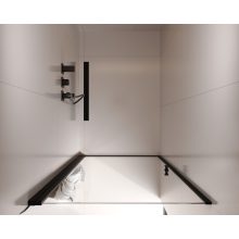 HD Nero Black 70/80/90/100 cm széles egyszárnyú nyíló króm zuhanyajtó 6 mm vastag vízlepergető biztonsági üveggel, fekete elemekkel, 195 cm magas