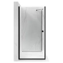 HD Nero "S" Black 70x110 aszimmetrikus szögletes nyílóajtós zuhanykabin 6 mm vastag vízlepergető biztonsági üveggel, fekete elemekkel, 195 cm magas
