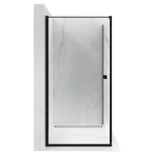 HD Nero "F" Black 70x120 aszimmetrikus szögletes nyílóajtós zuhanykabin 6 mm vastag vízlepergető biztonsági üveggel, fekete elemekkel, 195 cm magas