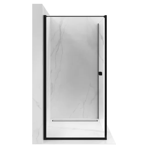 HD Nero "F" Black 70x120 aszimmetrikus szögletes nyílóajtós zuhanykabin 6 mm vastag vízlepergető biztonsági üveggel, fekete elemekkel, 195 cm magas