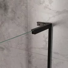 HD Nero "L" Black 70x110 aszimmetrikus szögletes nyílóajtós zuhanykabin 6 mm vastag vízlepergető biztonsági üveggel, fekete elemekkel, 195 cm magas
