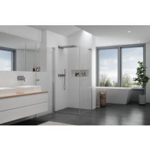 HD Nero "L" 100x110 aszimmetrikus szögletes nyílóajtós zuhanykabin 6 mm vastag vízlepergető biztonsági üveggel, krómozott elemekkel, 195 cm magas