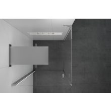 HD Nero "L" 100x110 aszimmetrikus szögletes nyílóajtós zuhanykabin 6 mm vastag vízlepergető biztonsági üveggel, krómozott elemekkel, 195 cm magas