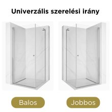 HD Nero "L" 100x110 aszimmetrikus szögletes nyílóajtós zuhanykabin 6 mm vastag vízlepergető biztonsági üveggel, krómozott elemekkel, 195 cm magas