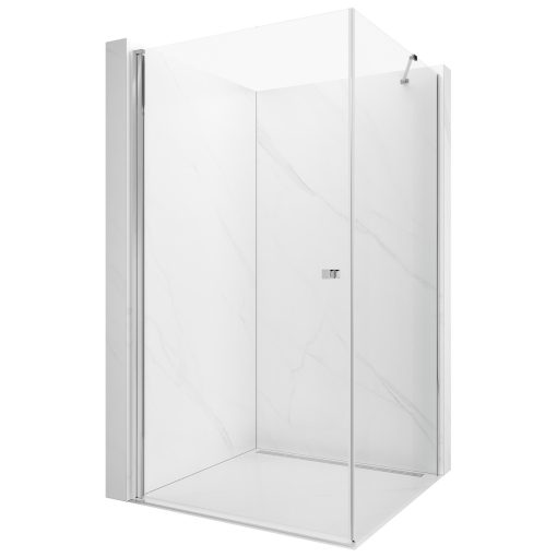 HD Nero "S" szögletes nyílóajtós zuhanykabin 6 mm vastag vízlepergető biztonsági üveggel, krómozott elemekkel, 195 cm magas