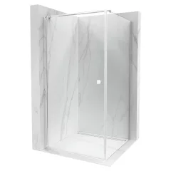   HD Nero "F" szögletes nyílóajtós zuhanykabin 6 mm vastag vízlepergető biztonsági üveggel, krómozott elemekkel, 195 cm magas