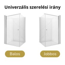 HD Nero "F" szögletes nyílóajtós zuhanykabin 6 mm vastag vízlepergető biztonsági üveggel, krómozott elemekkel, 195 cm magas