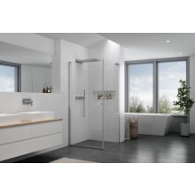 HD Nero "L" szögletes nyílóajtós zuhanykabin 6 mm vastag vízlepergető biztonsági üveggel, krómozott elemekkel, 195 cm magas