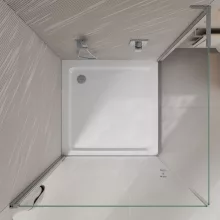 HD Nero "L" szögletes nyílóajtós zuhanykabin 6 mm vastag vízlepergető biztonsági üveggel, krómozott elemekkel, 195 cm magas