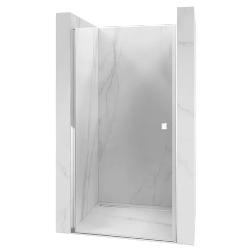 HD Nero 70/80/90/100 cm széles egyszárnyú nyíló króm zuhanyajtó 6 mm vastag vízlepergető biztonsági üveggel, krómozott elemekkel, 195 cm magas