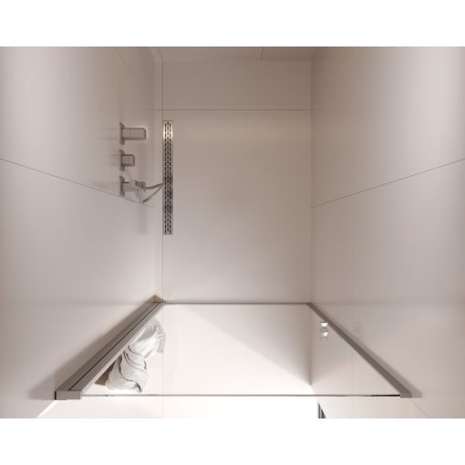 HD Nero 70/80/90/100 cm széles egyszárnyú nyíló króm zuhanyajtó 6 mm vastag vízlepergető biztonsági üveggel, krómozott elemekkel, 195 cm magas