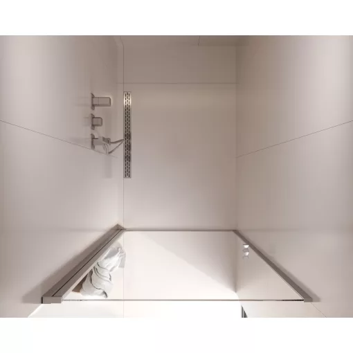 HD Nero 70/80/90/100 cm széles egyszárnyú nyíló króm zuhanyajtó 6 mm vastag vízlepergető biztonsági üveggel, krómozott elemekkel, 195 cm magas