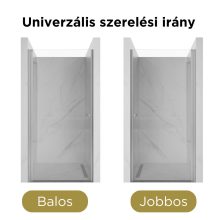 HD Nero 70/80/90/100 cm széles egyszárnyú nyíló króm zuhanyajtó 6 mm vastag vízlepergető biztonsági üveggel, krómozott elemekkel, 195 cm magas