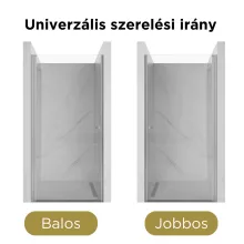 HD Nero 70/80/90/100 cm széles egyszárnyú nyíló króm zuhanyajtó 6 mm vastag vízlepergető biztonsági üveggel, krómozott elemekkel, 195 cm magas
