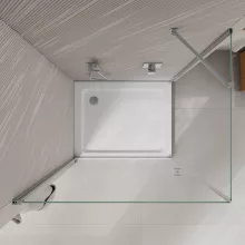 HD Nero "S" 70x100 aszimmetrikus szögletes nyílóajtós zuhanykabin 6 mm vastag vízlepergető biztonsági üveggel, krómozott elemekkel, 195 cm magas