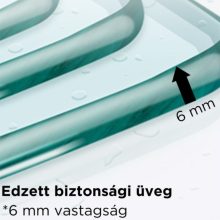 HD Nero "L" 80x70 aszimmetrikus szögletes nyílóajtós zuhanykabin 6 mm vastag vízlepergető biztonsági üveggel, krómozott elemekkel, 195 cm magas
