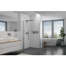 HD Nero Duo 100x70 aszimmetrikus szögletes nyílóajtós zuhanykabin 6 mm vastag vízlepergető biztonsági üveggel, krómozott elemekkel, 195 cm magas