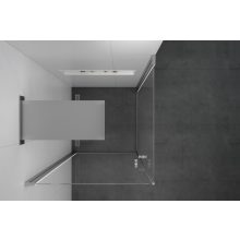 HD Nero Duo 100x70 aszimmetrikus szögletes nyílóajtós zuhanykabin 6 mm vastag vízlepergető biztonsági üveggel, krómozott elemekkel, 195 cm magas