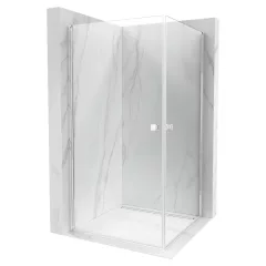  HD Nero Duo szögletes nyílóajtós zuhanykabin 6 mm vastag vízlepergető biztonsági üveggel, krómozott elemekkel, 195 cm magas
